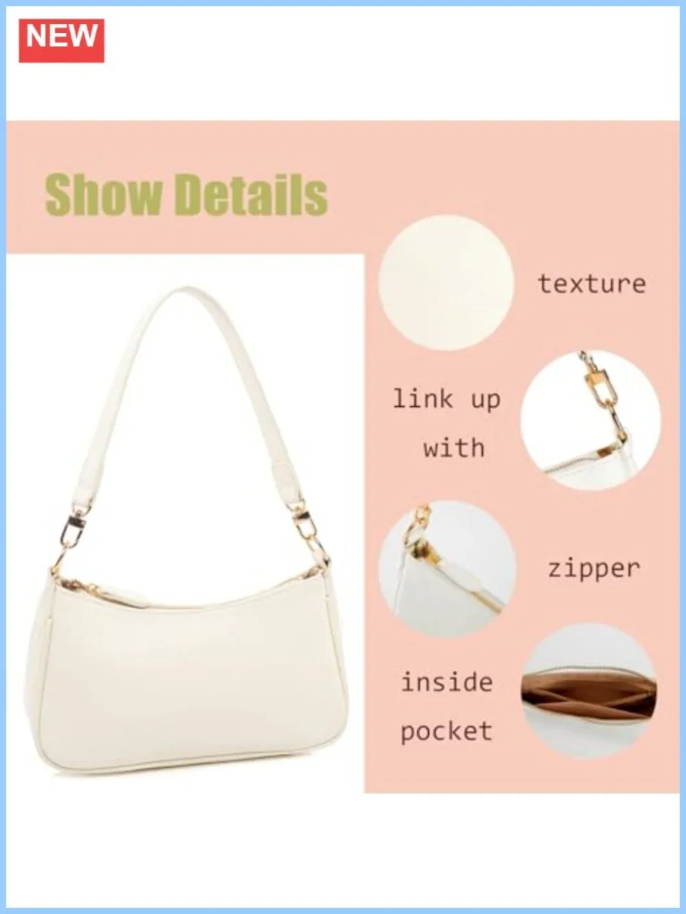 Faux Leather Crossbody Shoulder Bag Zipper Hobo Purse